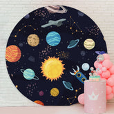 Aperturee - Round Planetary Rocket Happy Birthday Backdrop